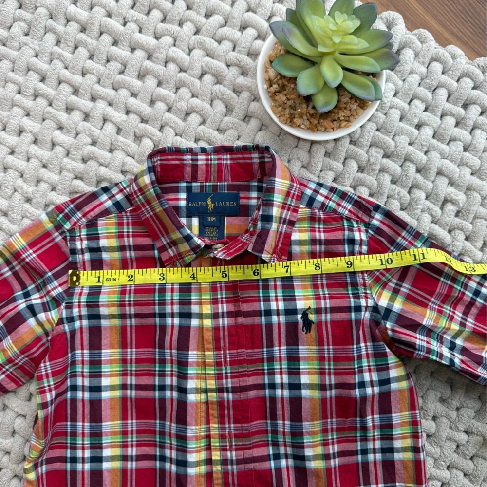 Ralph Lauren | Baby Cotton Classic Red Plaid Button Up | 18 Months